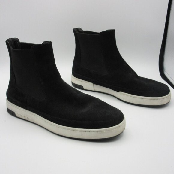 Vince Rhys Go Rain Water Repellent High Top Black Suede Sneakers Women's 8 - Picture 1 of 9